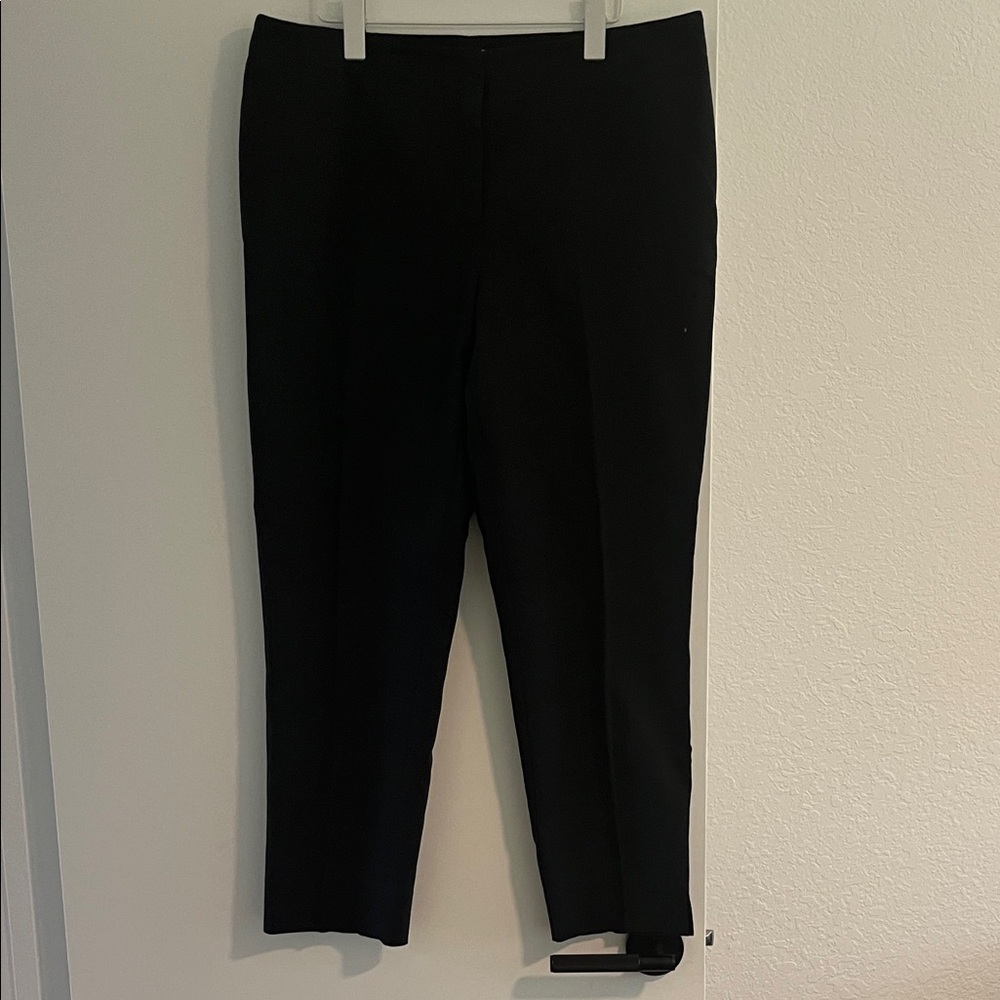 Chico's Classic Black Trousers Slim Leg Ankle Slit Size 2.5 (14/16)